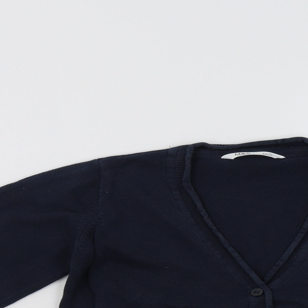 M&S Boys Blue   Cardigan Jumper Size 4-5 Years