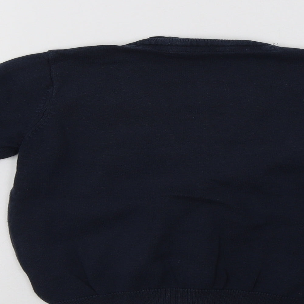 M&S Boys Blue   Cardigan Jumper Size 4-5 Years