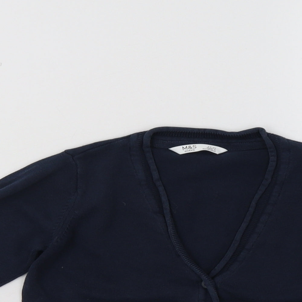 M&S Girls Blue   Cardigan Jumper Size 4-5 Years