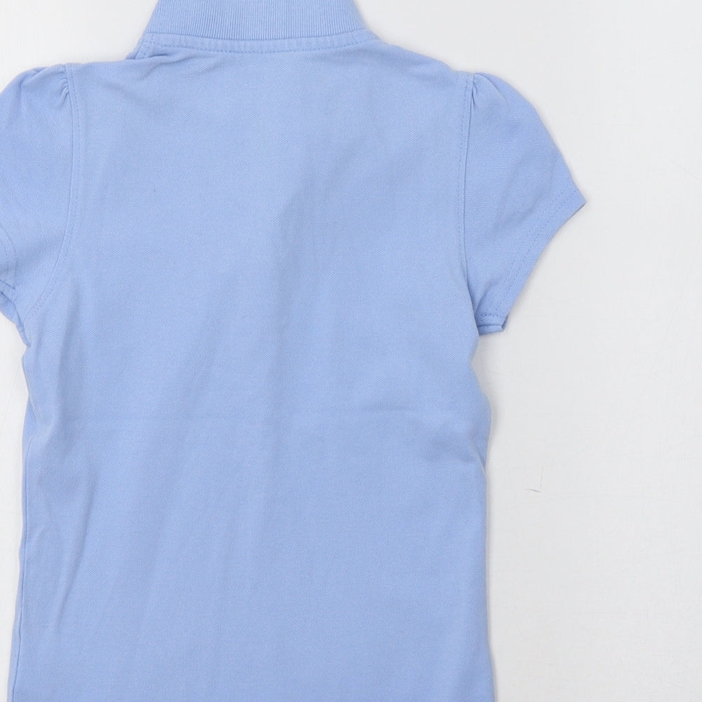 George Girls Blue   Basic Polo Size 5-6 Years  - School Wear