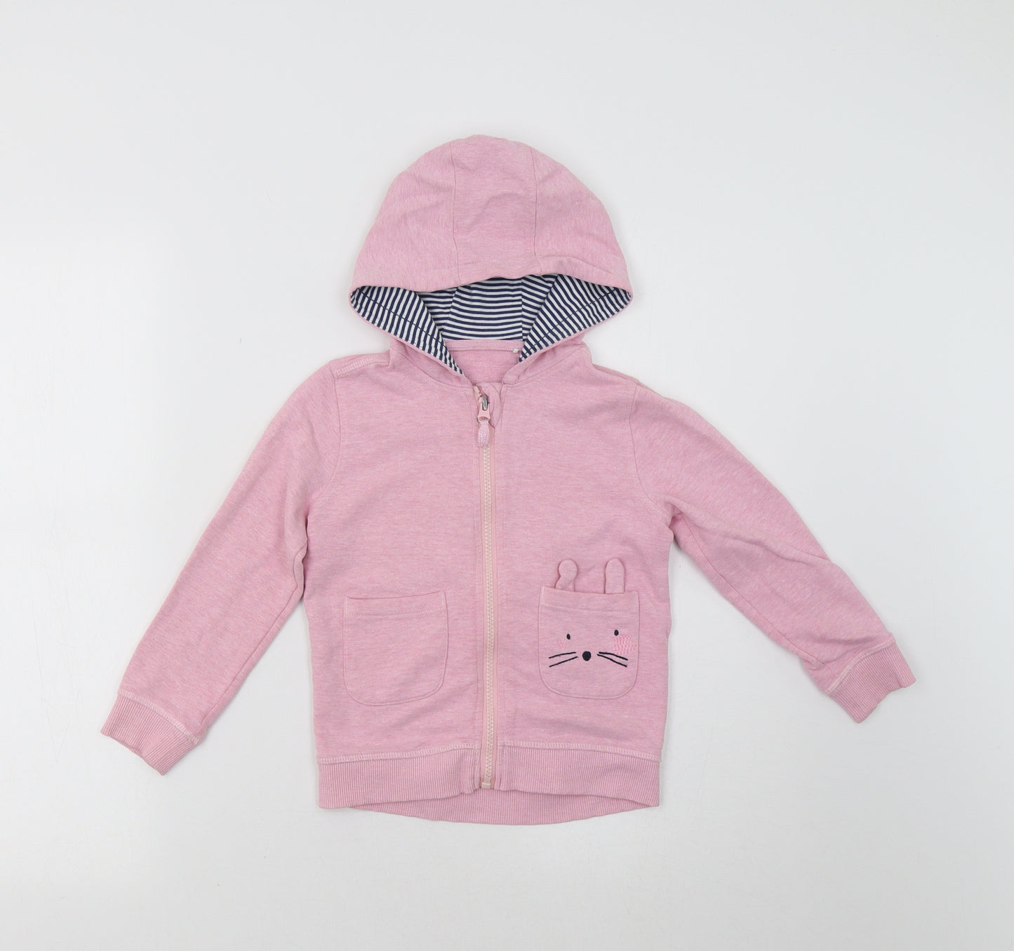 Mini Club Girls Pink   Full Zip Hoodie Size 4-5 Years  - Bunny