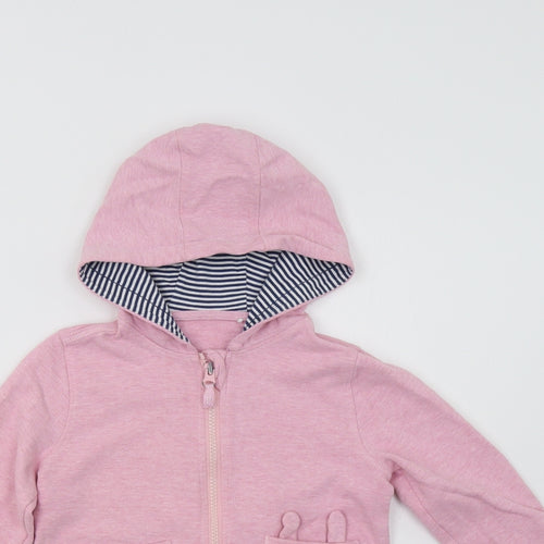 Mini Club Girls Pink   Full Zip Hoodie Size 4-5 Years  - Bunny
