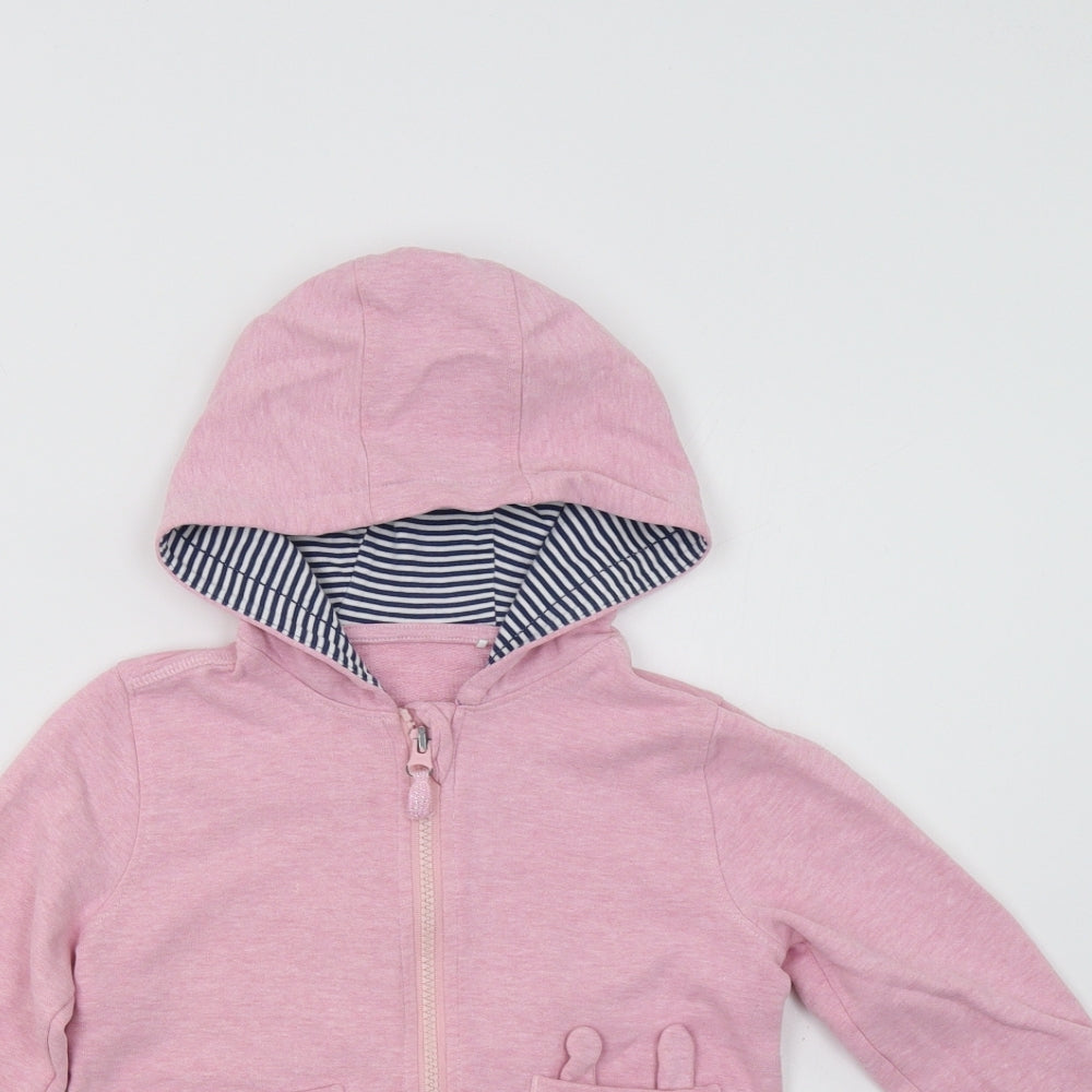 Mini Club Girls Pink   Full Zip Hoodie Size 4-5 Years  - Bunny