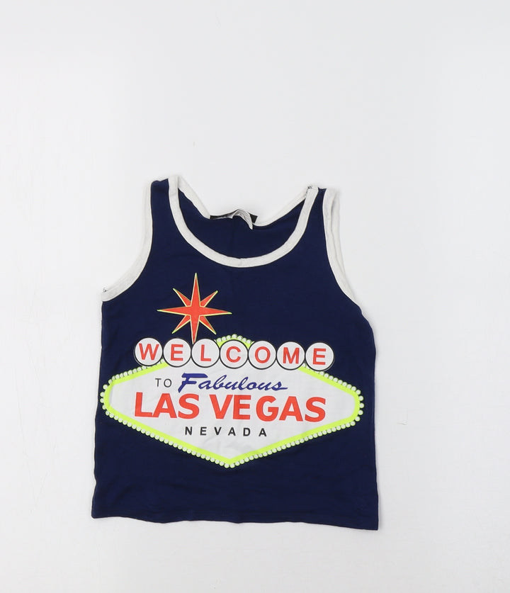 Shelor Girls Blue Basic Tank Size 4 Years - Las Vegas