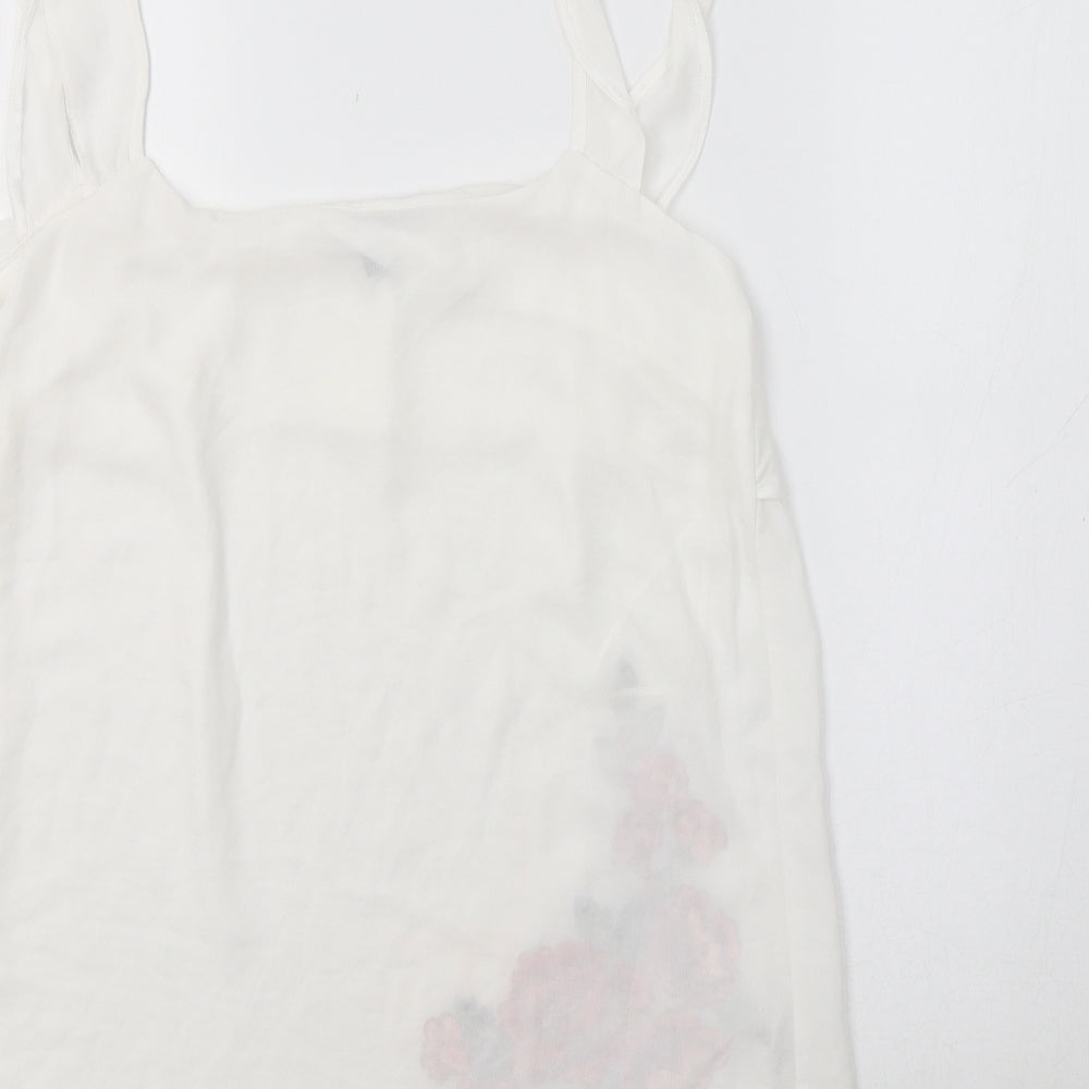 Primark Womens White Floral  Tunic Tank Size 14