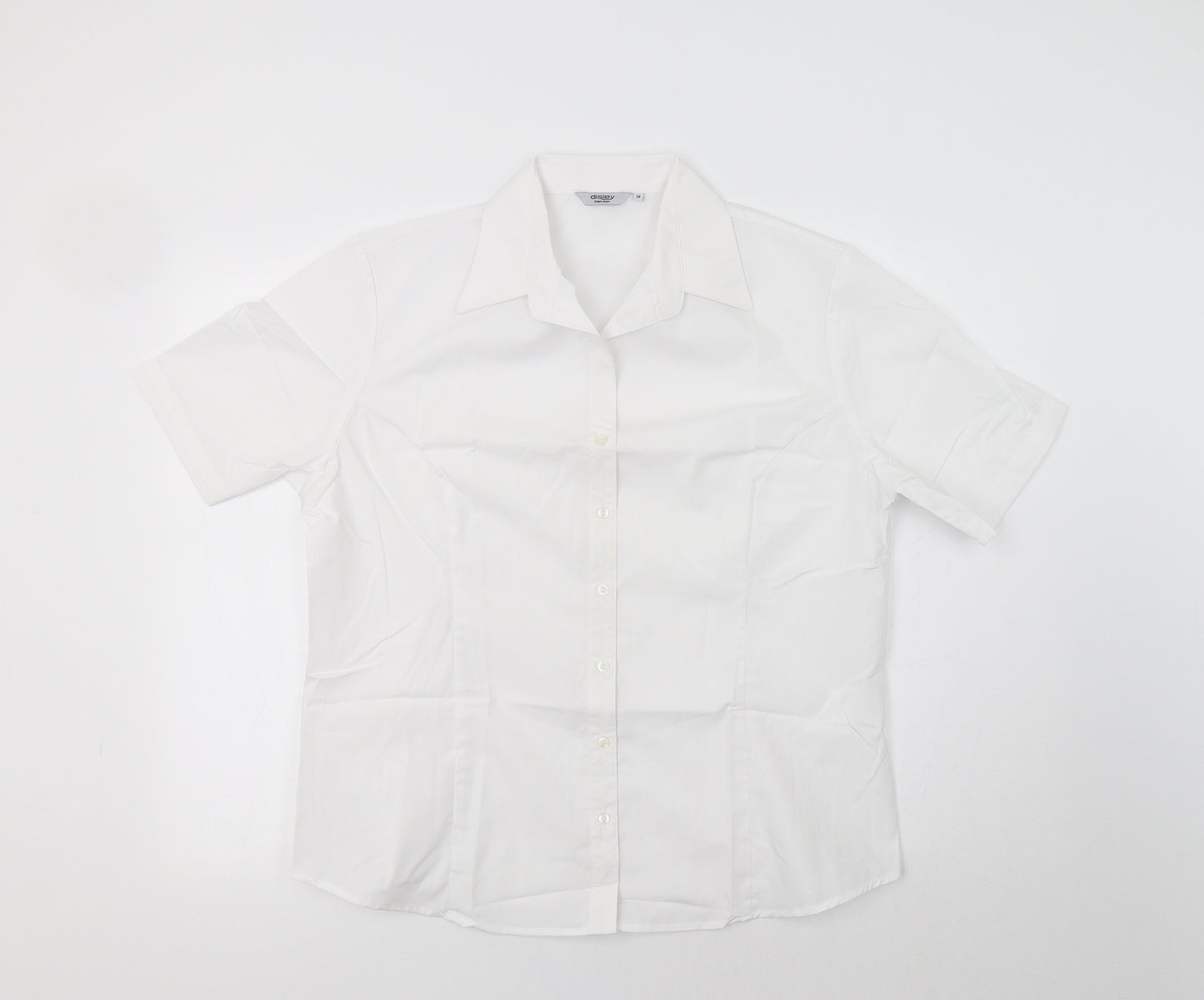 Disley Womens White   Basic Button-Up Size 18
