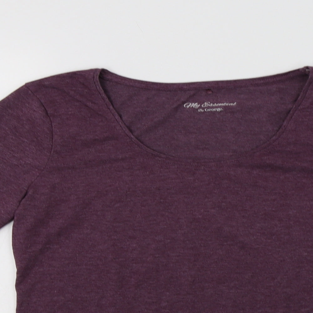 George Womens Purple   Basic T-Shirt Size 8
