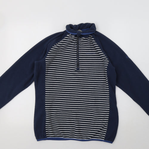 Craghoppers Womens Blue Striped  Henley Sweatshirt Size 12