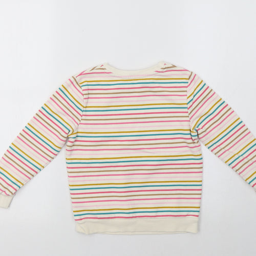 George Girls Multicoloured Striped  Pullover Sweatshirt Size 5-6 Years  - Happy