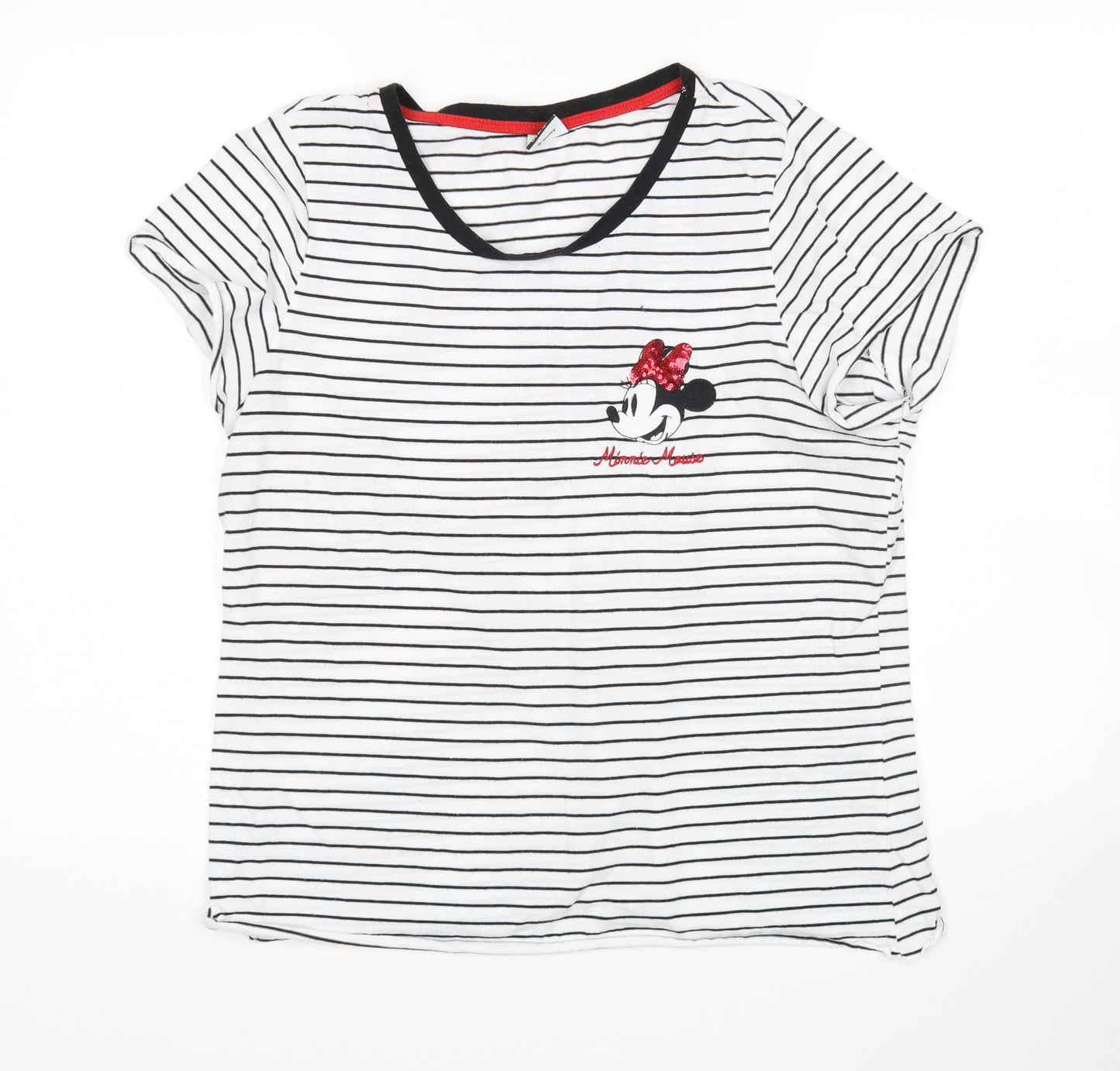 George Womens Multicoloured Striped  Top Pyjama Top Size 16  - Minnie Mouse