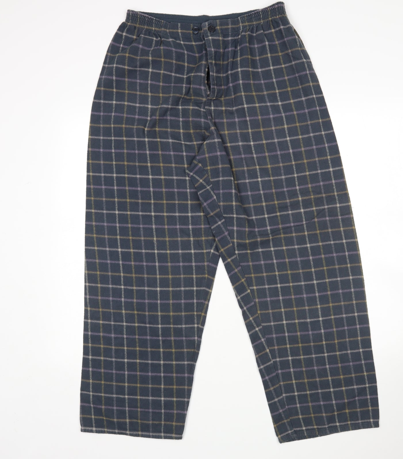 M&S Mens Multicoloured Check   Pyjama Pants Size M