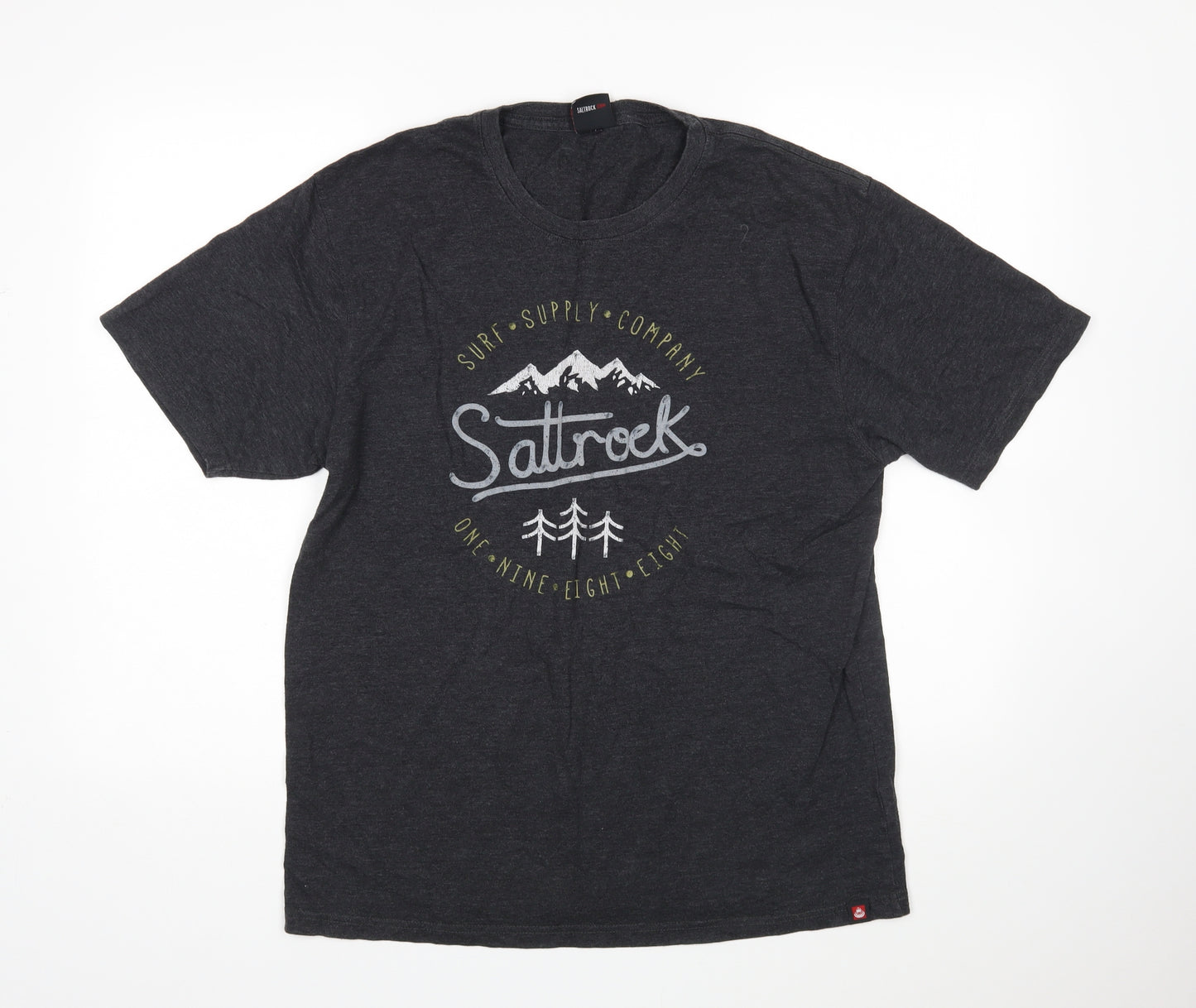 Salt Rock Mens Grey    T-Shirt Size L