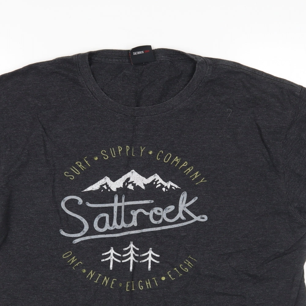 Salt Rock Mens Grey    T-Shirt Size L