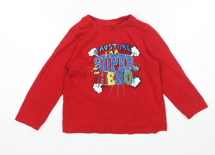 Primark Boys Red    Pyjama Top Size 3-4 Years  - super Hero