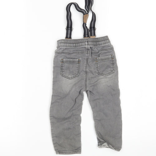 George Boys Grey    Jeans Size 12-18 Months  - Suspenders