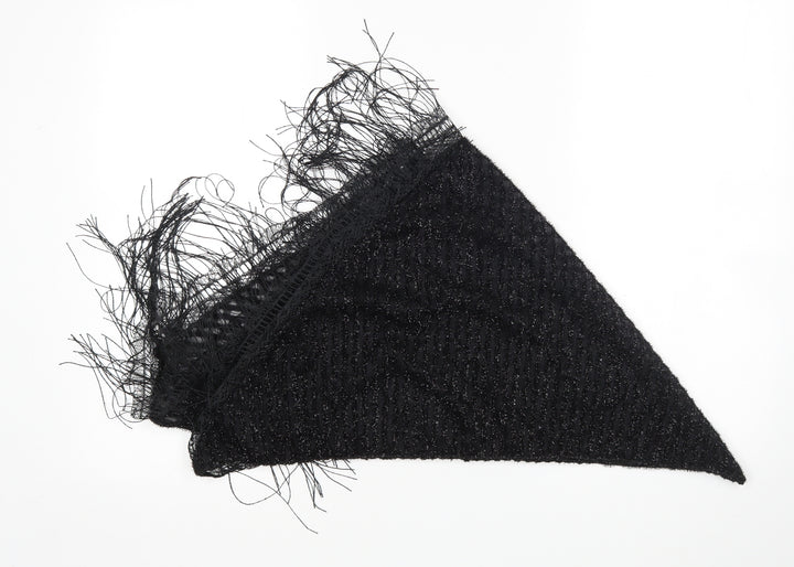 Preworn Womens Black Striped   Shawl/Wrap