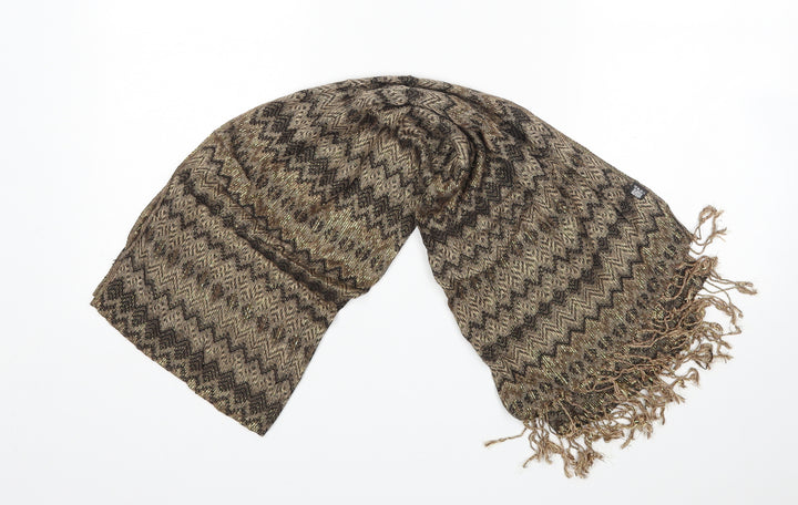 Preworn Womens Brown Argyle/Diamond Shawl/Wrap