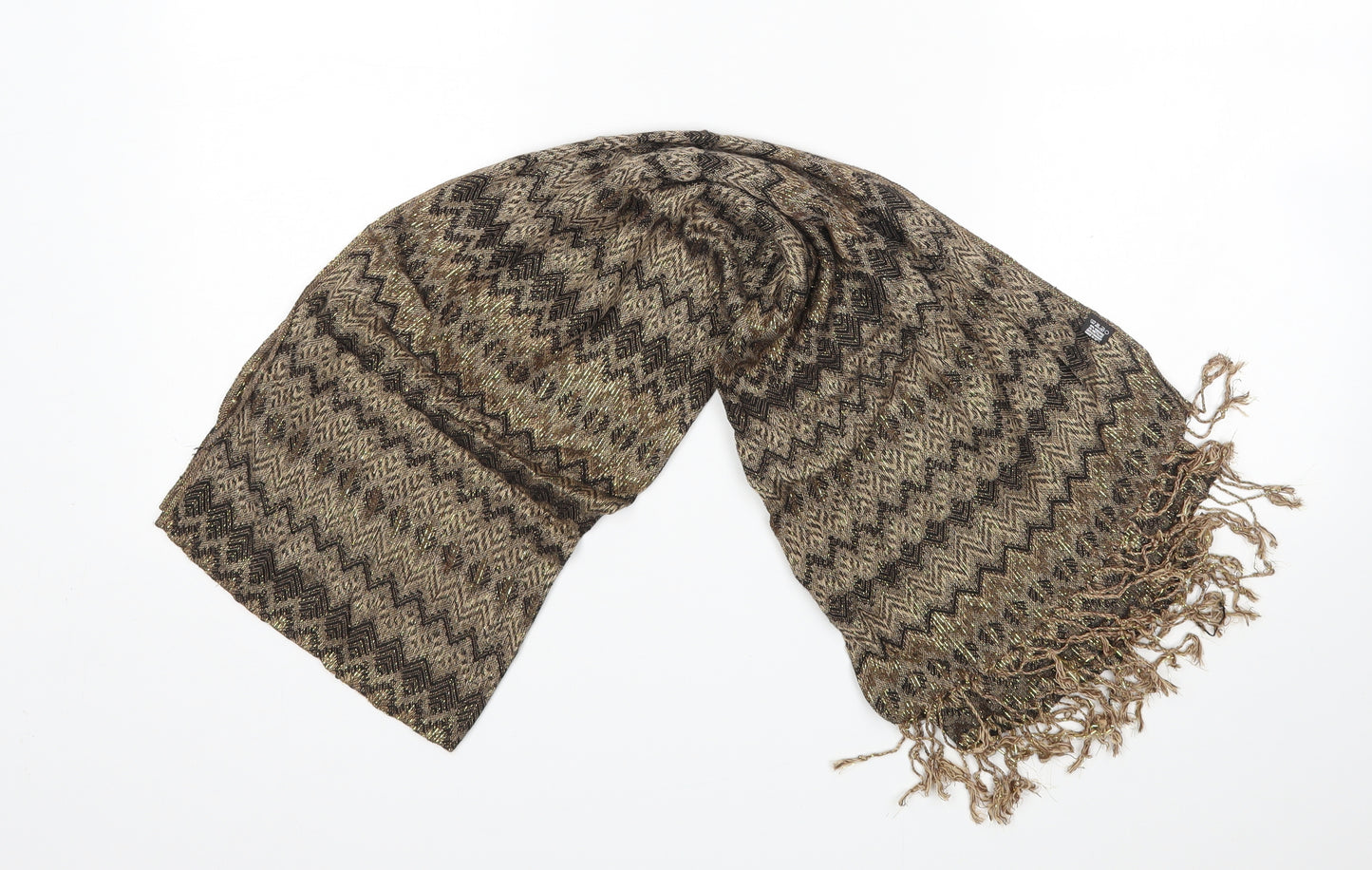 Preworn Womens Brown Argyle/Diamond   Shawl/Wrap