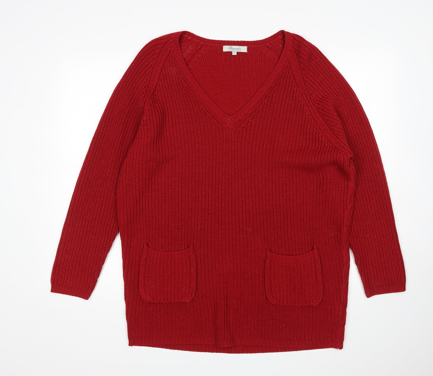 Peacocks Womens Red   Pullover Jumper Size M
