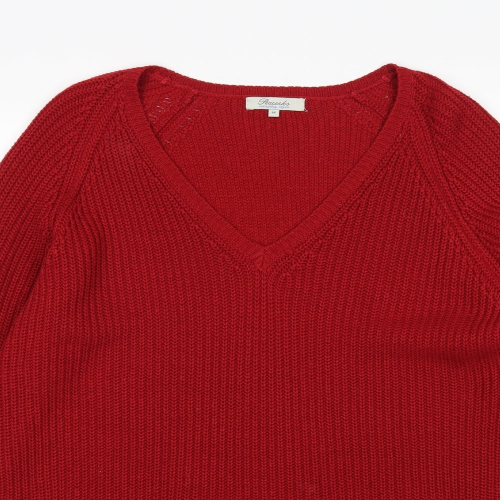 Peacocks Womens Red   Pullover Jumper Size M
