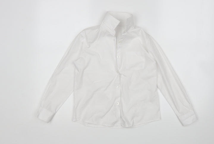 George Boys White Basic Button-Up Size 7-8 Years