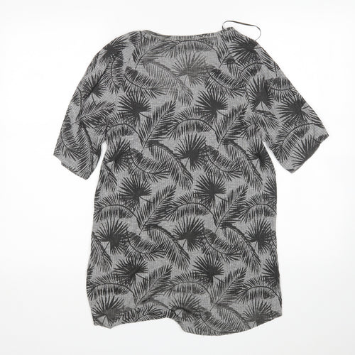 Zara Womens Grey Floral  Basic T-Shirt Size S
