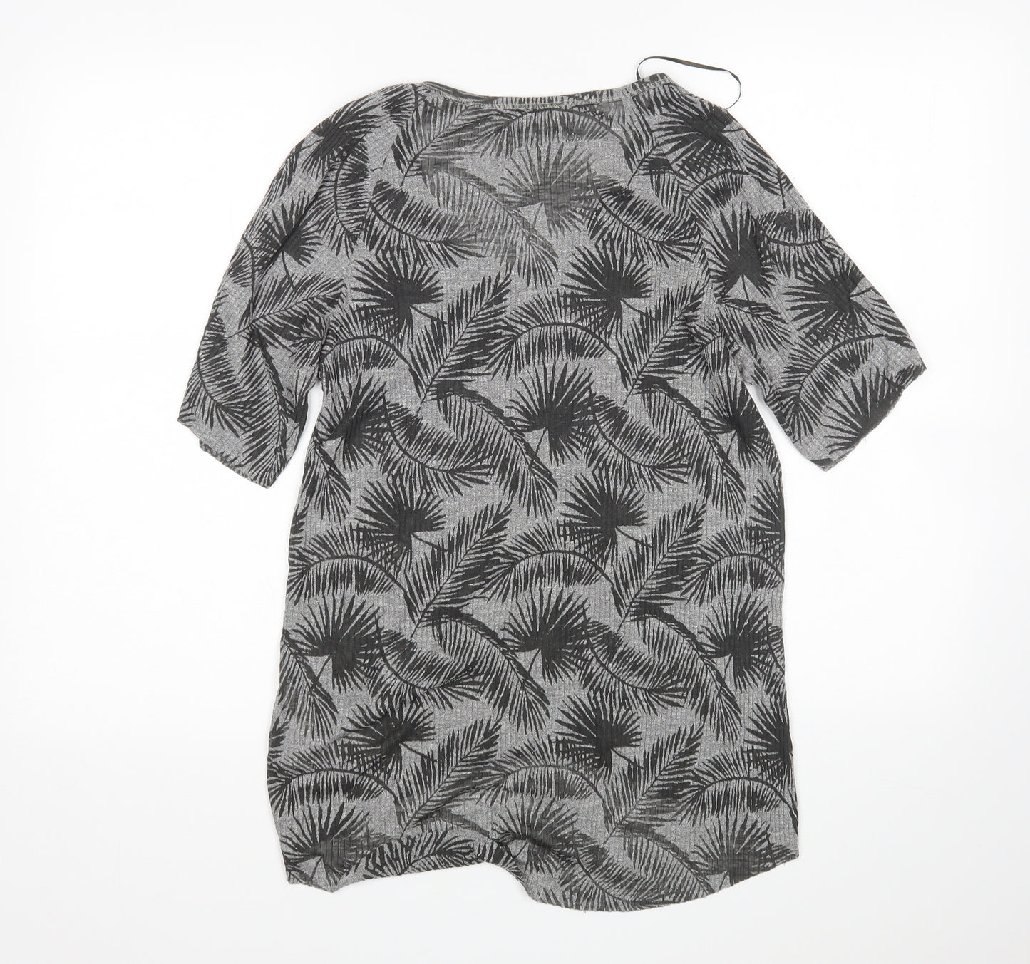 Zara Womens Grey Floral  Basic T-Shirt Size S