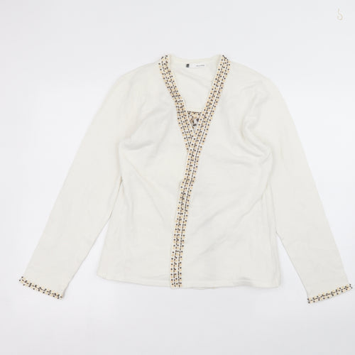 Viz-A-Viz Womens White   Cardigan Jumper Size 12