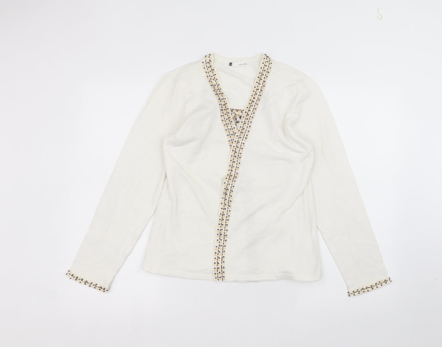 Viz-A-Viz Womens White   Cardigan Jumper Size 12