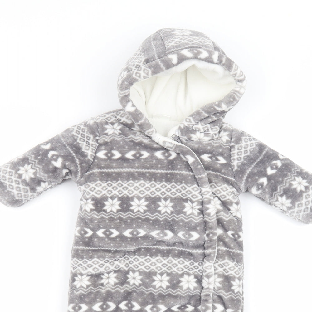 F&F Baby Grey Solid  Babydoll One Piece Size 3-6 Months