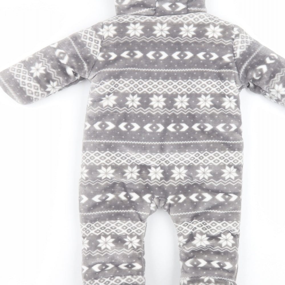 F&F Baby Grey Solid  Babydoll One Piece Size 3-6 Months