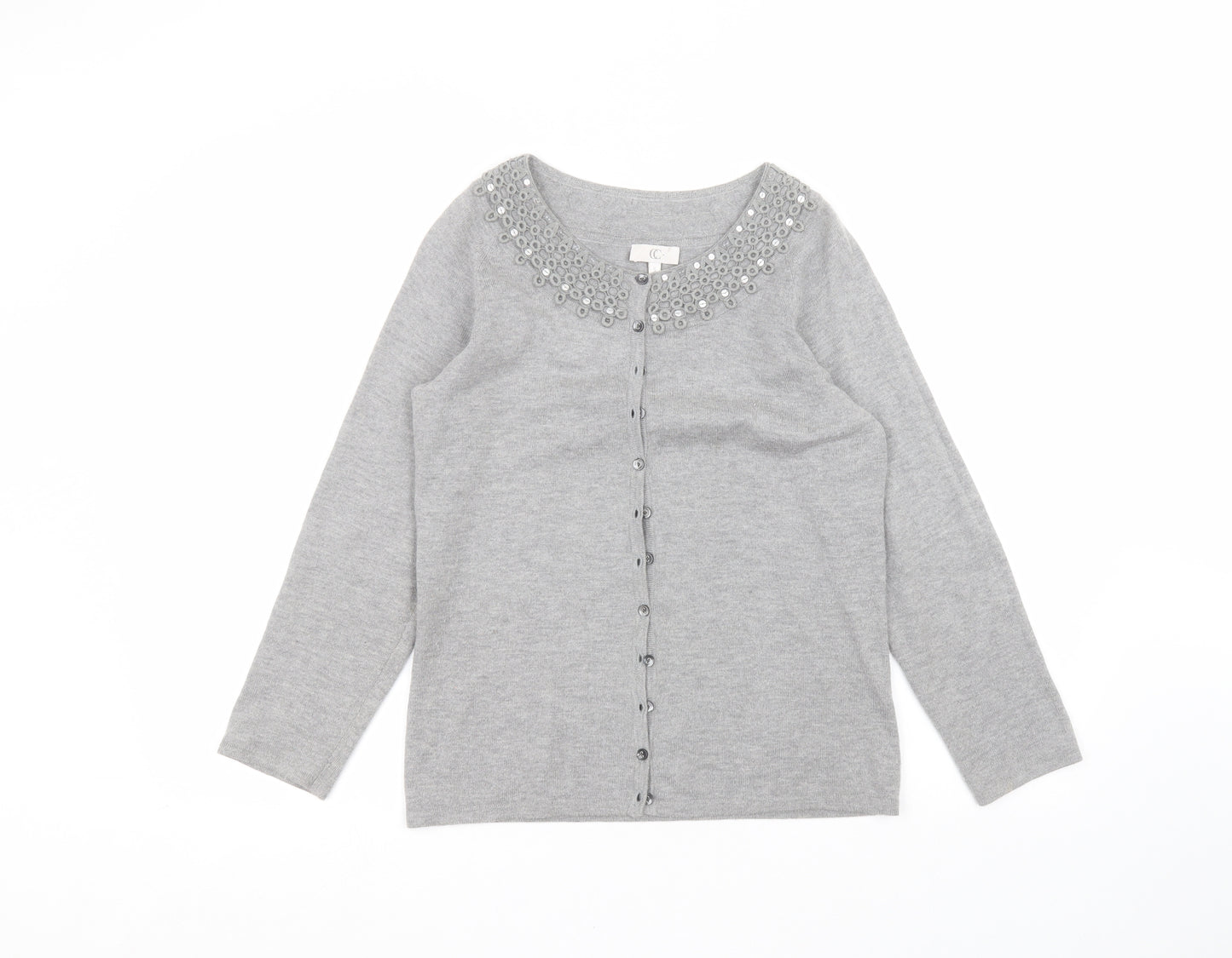 Country Club Womens Grey   Cardigan Jumper Size S