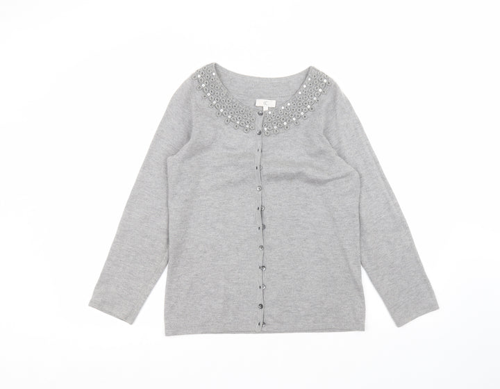 Country Club Womens Grey   Cardigan Jumper Size S