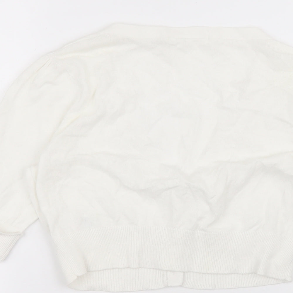 Marks and Spencer Womens White   Cardigan Jumper Size 10
