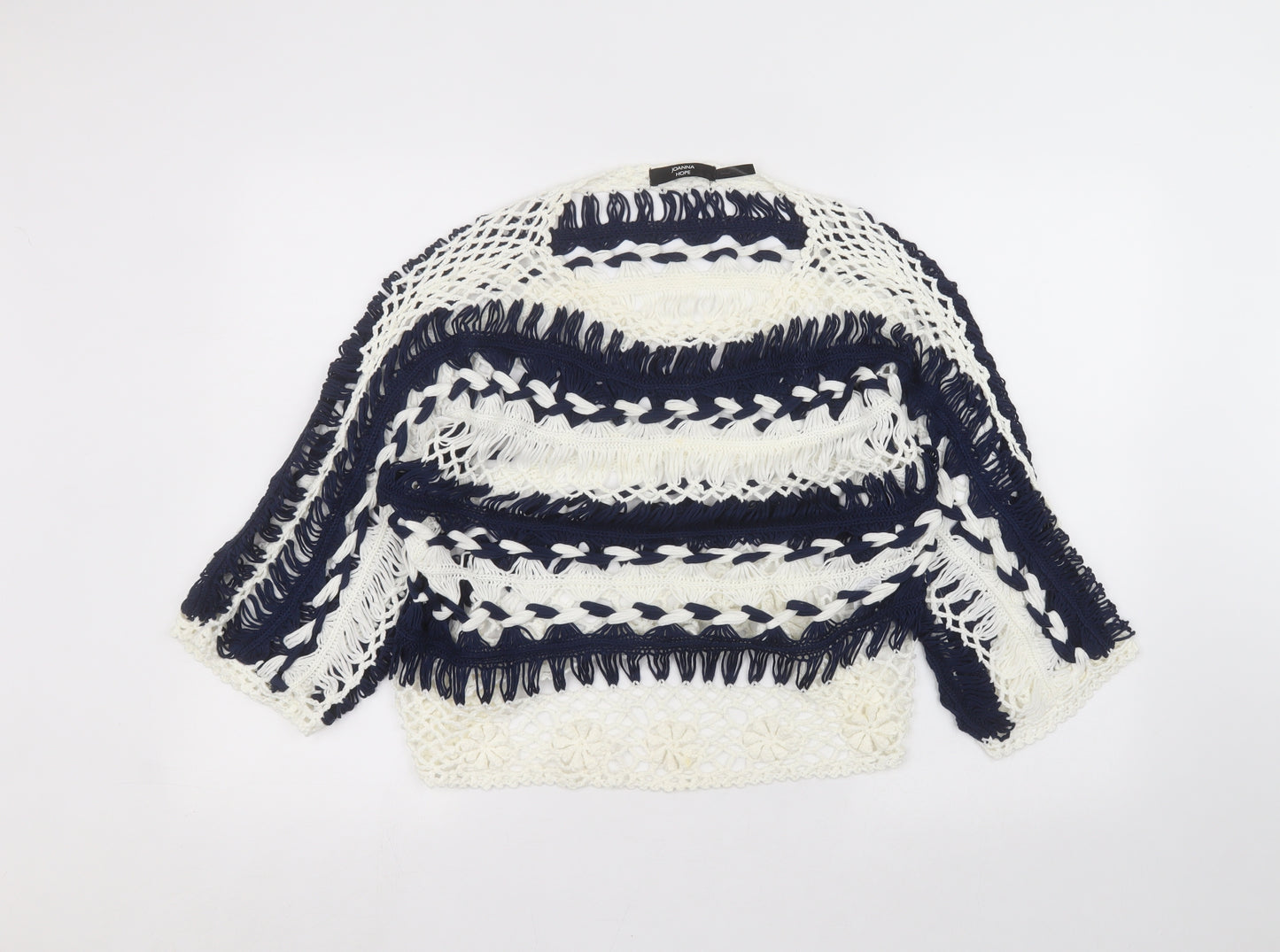 Joanna Hope Womens White Striped  Pullover Jumper Size 16