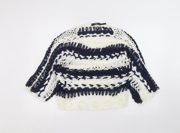 Joanna Hope Womens White Striped  Pullover Jumper Size 16