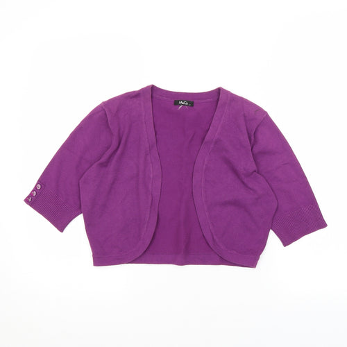 M&Co Womens Purple   Cardigan Jumper Size S