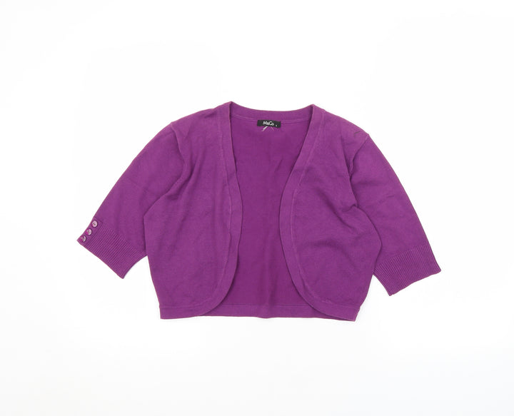 M&Co Womens Purple Cardigan Jumper Size S
