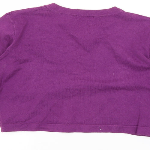 M&Co Womens Purple   Cardigan Jumper Size S