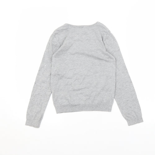H&M Girls Grey   Pullover Jumper Size 7-8 Years