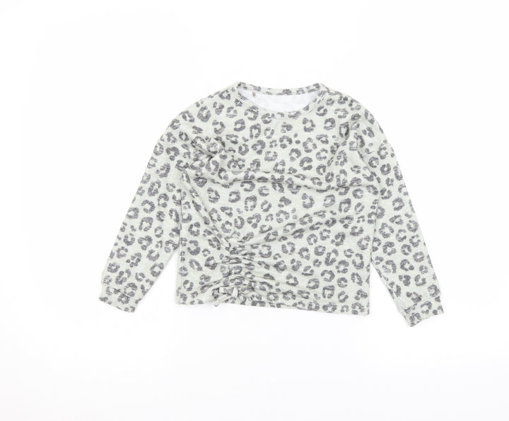 TU Girls Green Animal Print  Pullover Jumper Size 4-5 Years