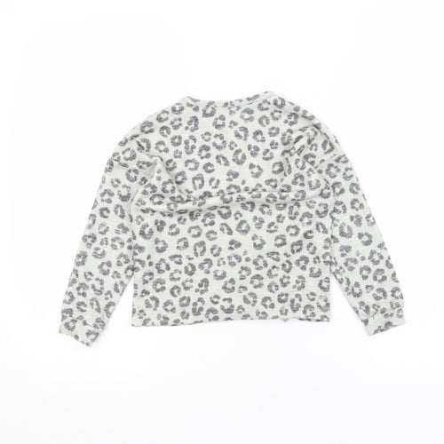 TU Girls Green Animal Print  Pullover Jumper Size 4-5 Years