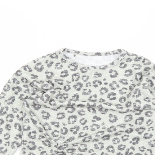 TU Girls Green Animal Print  Pullover Jumper Size 4-5 Years