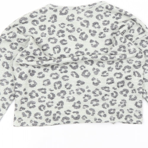 TU Girls Green Animal Print  Pullover Jumper Size 4-5 Years