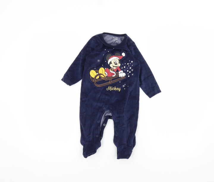 Primark Baby Blue Solid Babydoll One Piece Size 6-9 Months