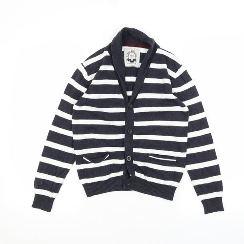 Rebel Girls White Striped  Cardigan Jumper Size 8-9 Years