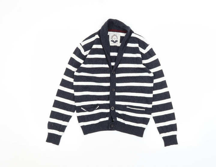 Rebel Girls White Striped  Cardigan Jumper Size 8-9 Years