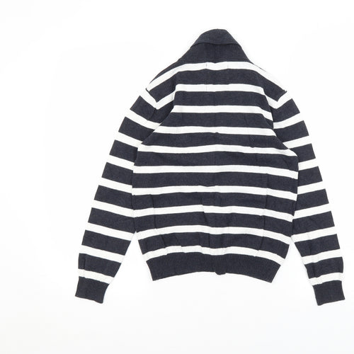 Rebel Girls White Striped  Cardigan Jumper Size 8-9 Years