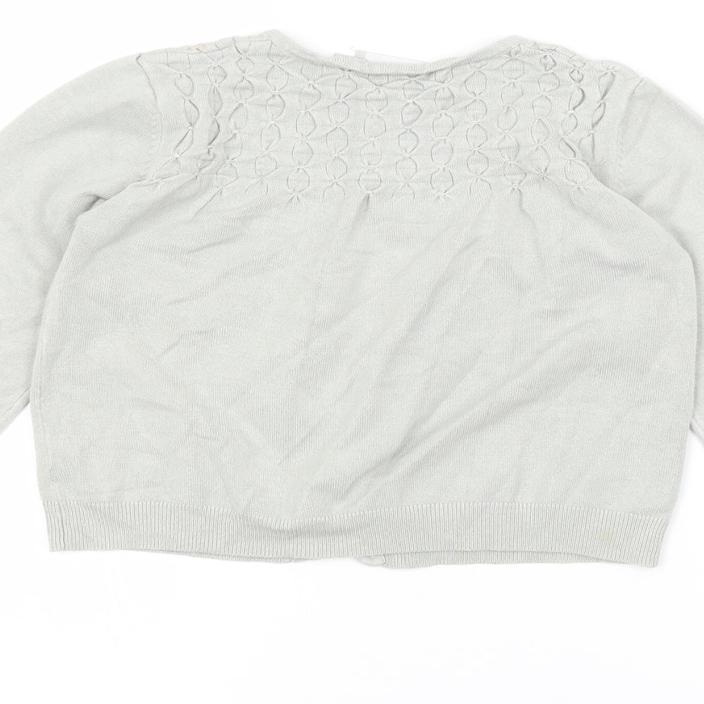Nanos Girls Grey   Cardigan Jumper Size 10 Years