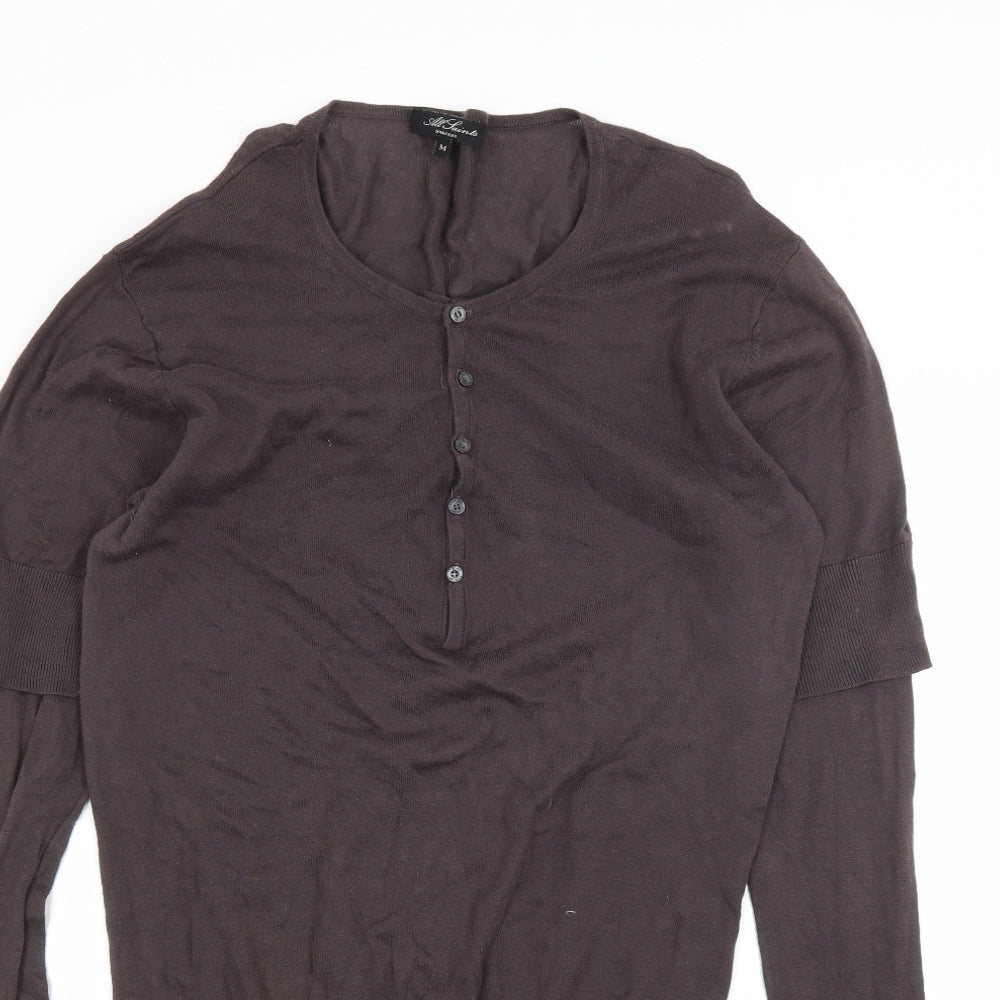 AllSaints Womens Brown   Cardigan Jumper Size M